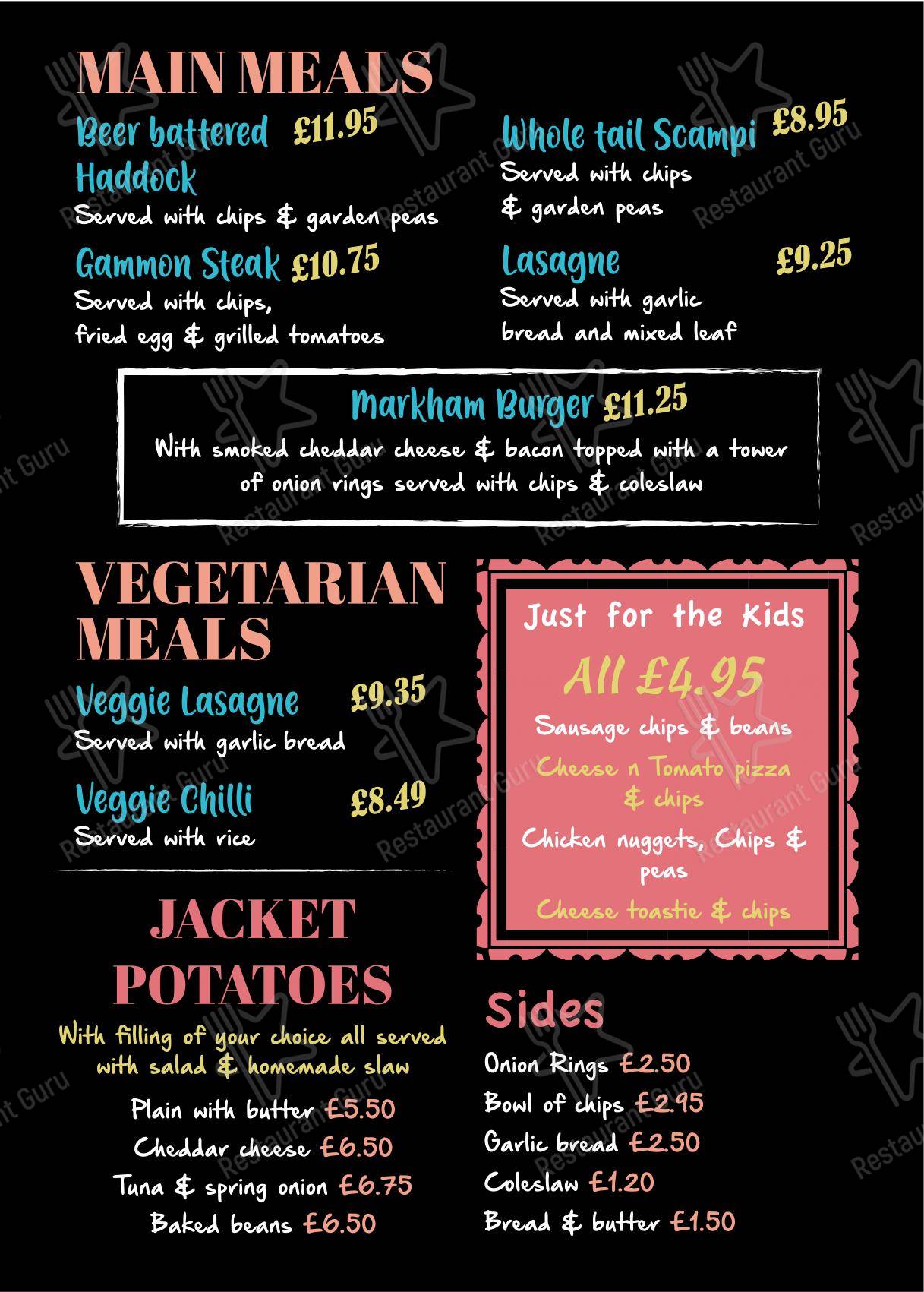 Menu at Markham Grange Garden Centre cafe, Doncaster