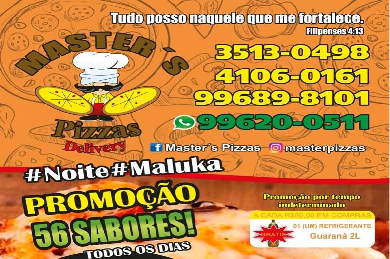 Masters Pizza e Marmitex cardápio