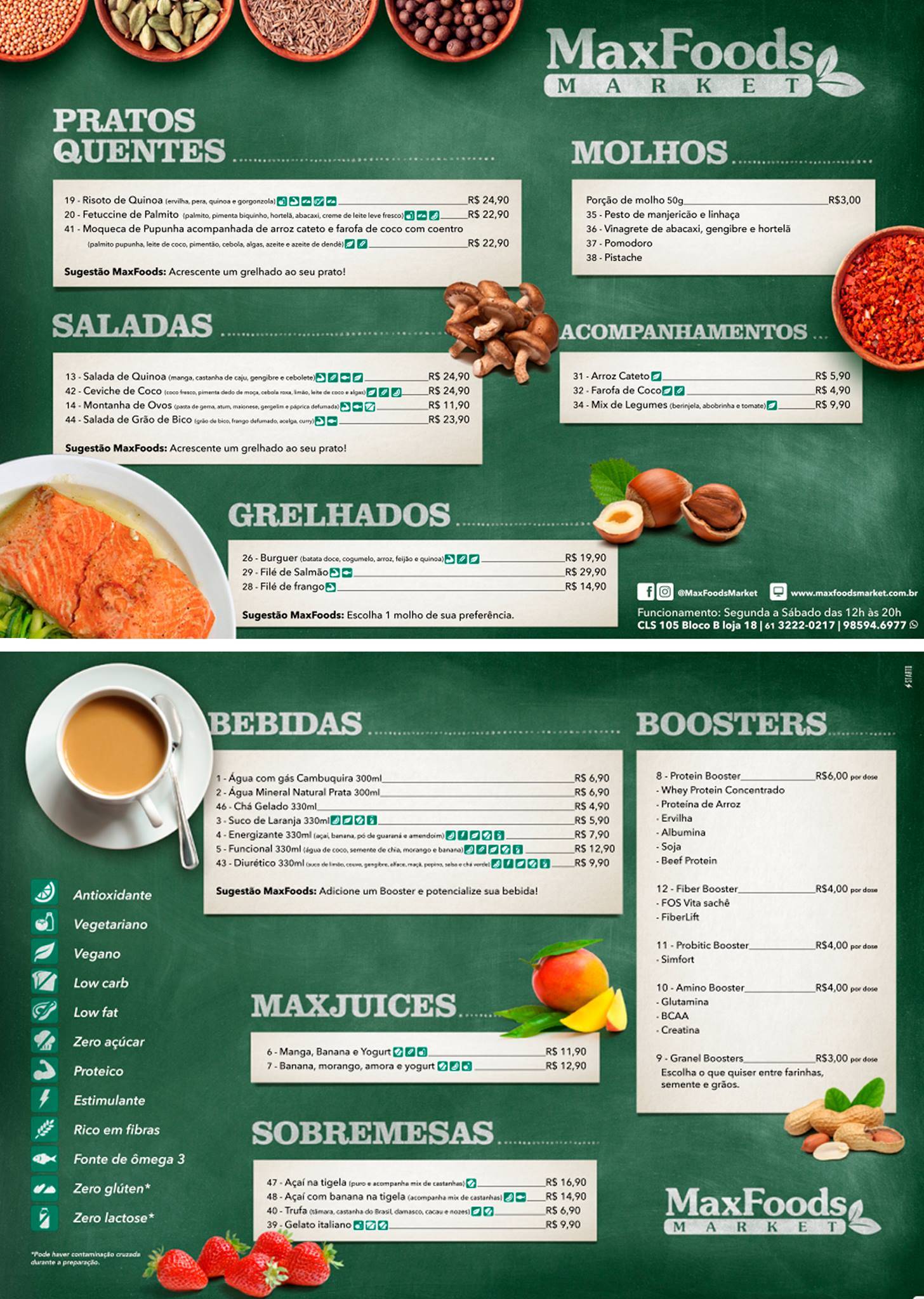 MaxFoods Market 105 Asa Sul Produtos Naturais e Restaurante Saudável cardápio