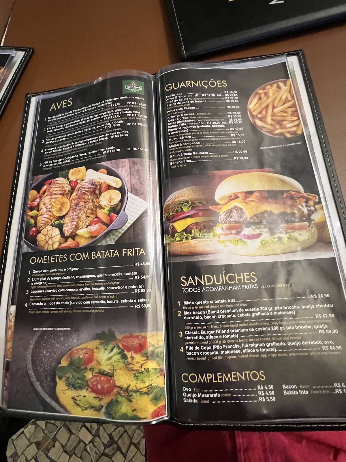 Maxim's Rio cardápio