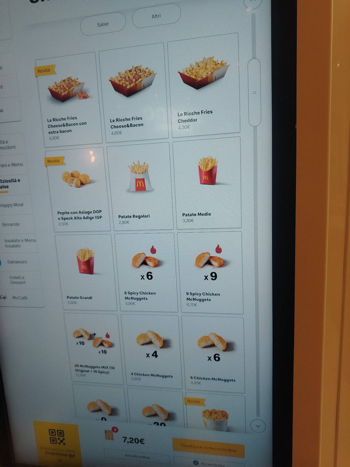 Menu di McDonald's Forlì Mall 