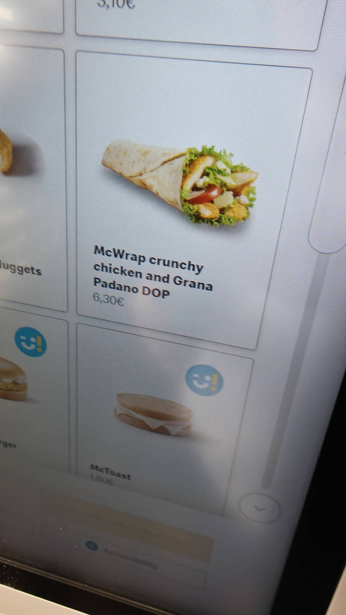 Menu di McDonald's Ostia 