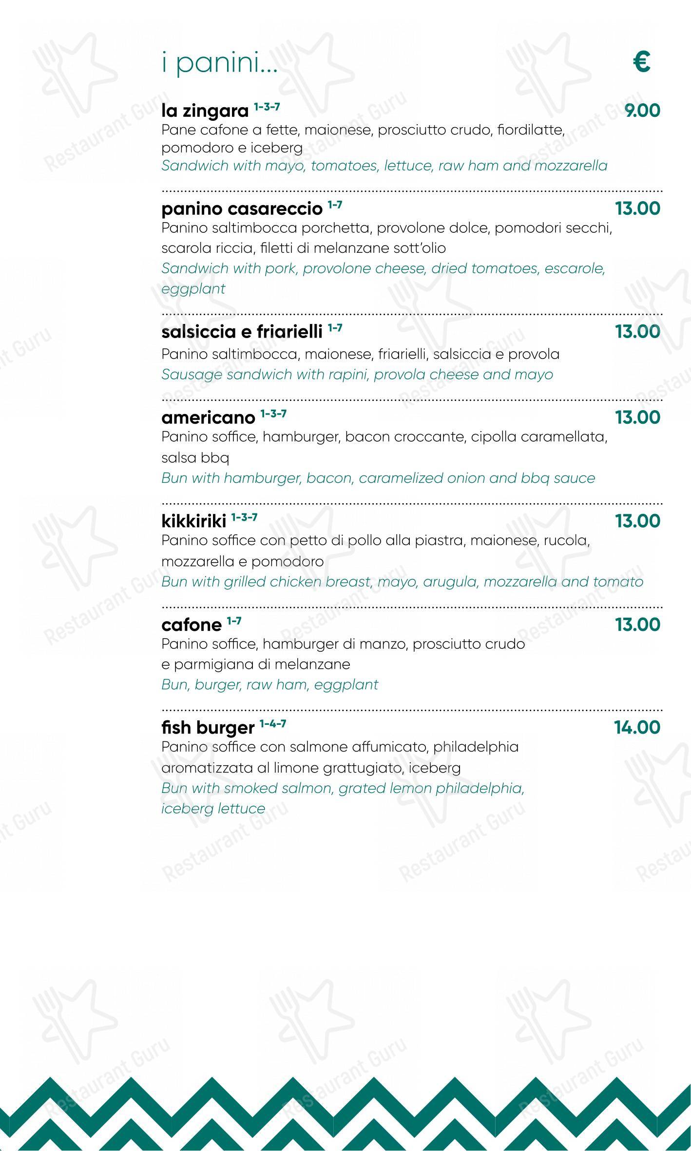 Medòra in Ischia - Menu