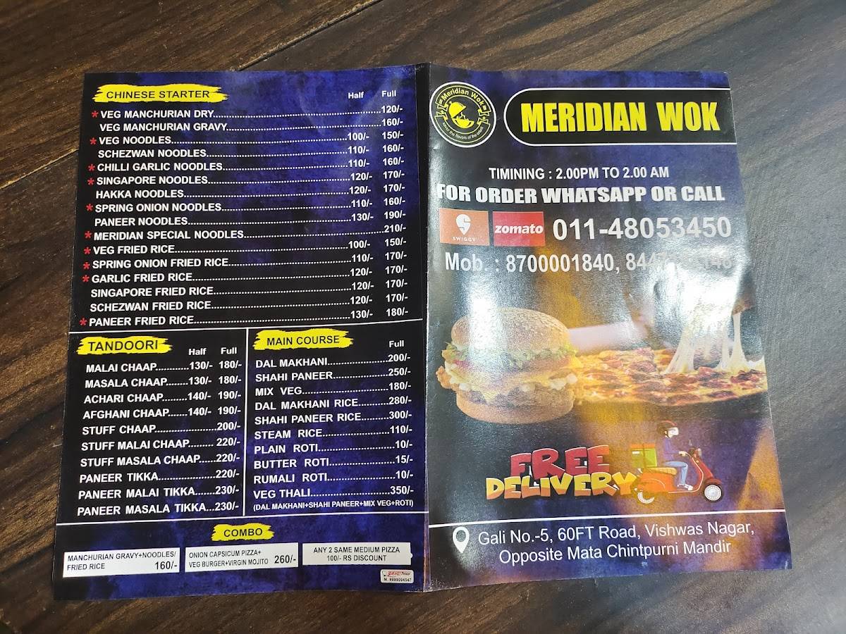 Meridian wok menu