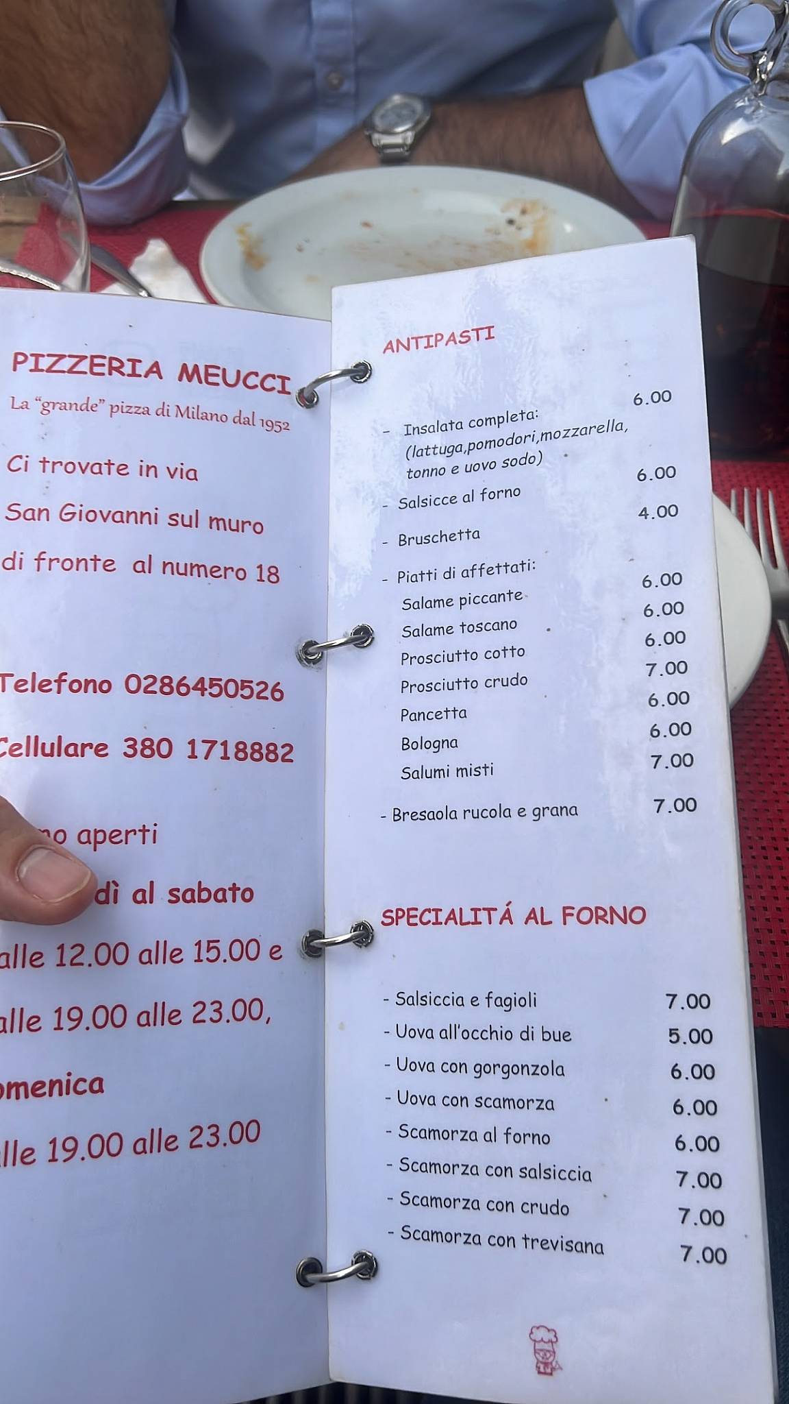 Menu di Meucci 