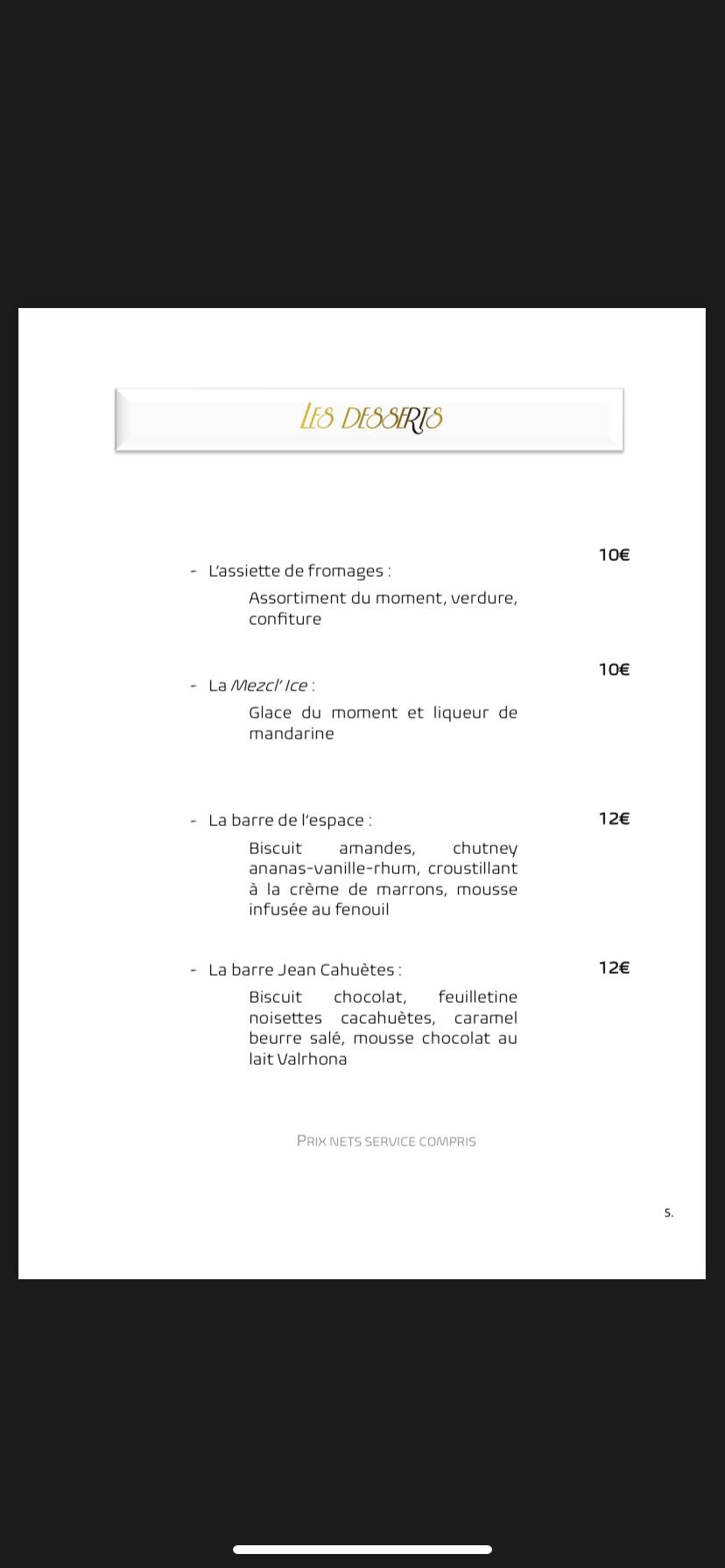 Menu de Mezcla Loca