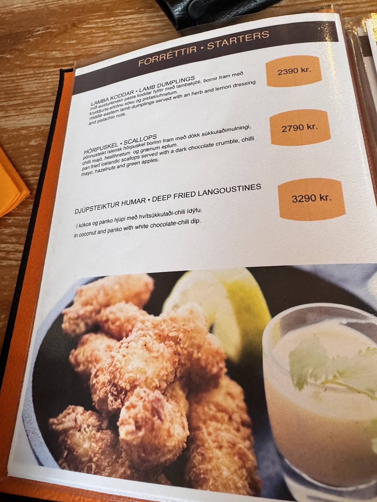 Menu de Mika