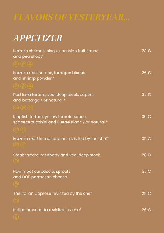 Menu di Ristorante Procaccini Milano 
