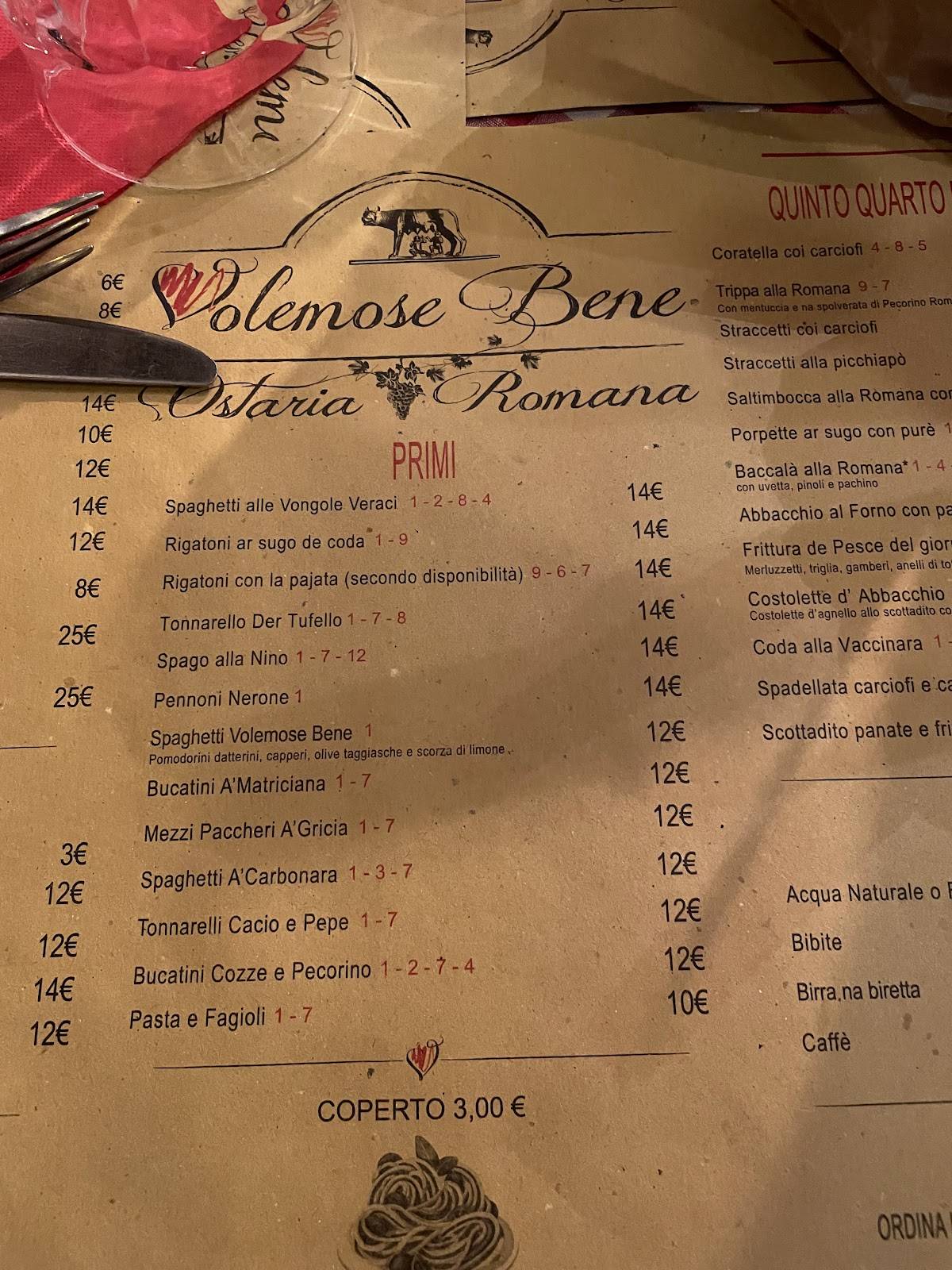 Menu di Volemose Bene 