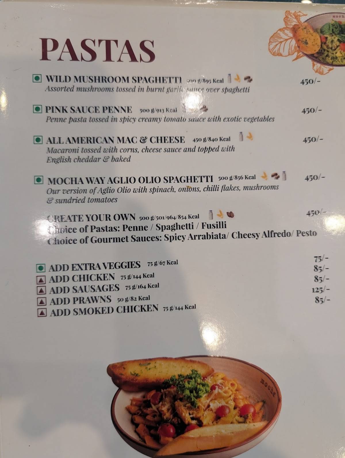 Mocha Cg Road menu