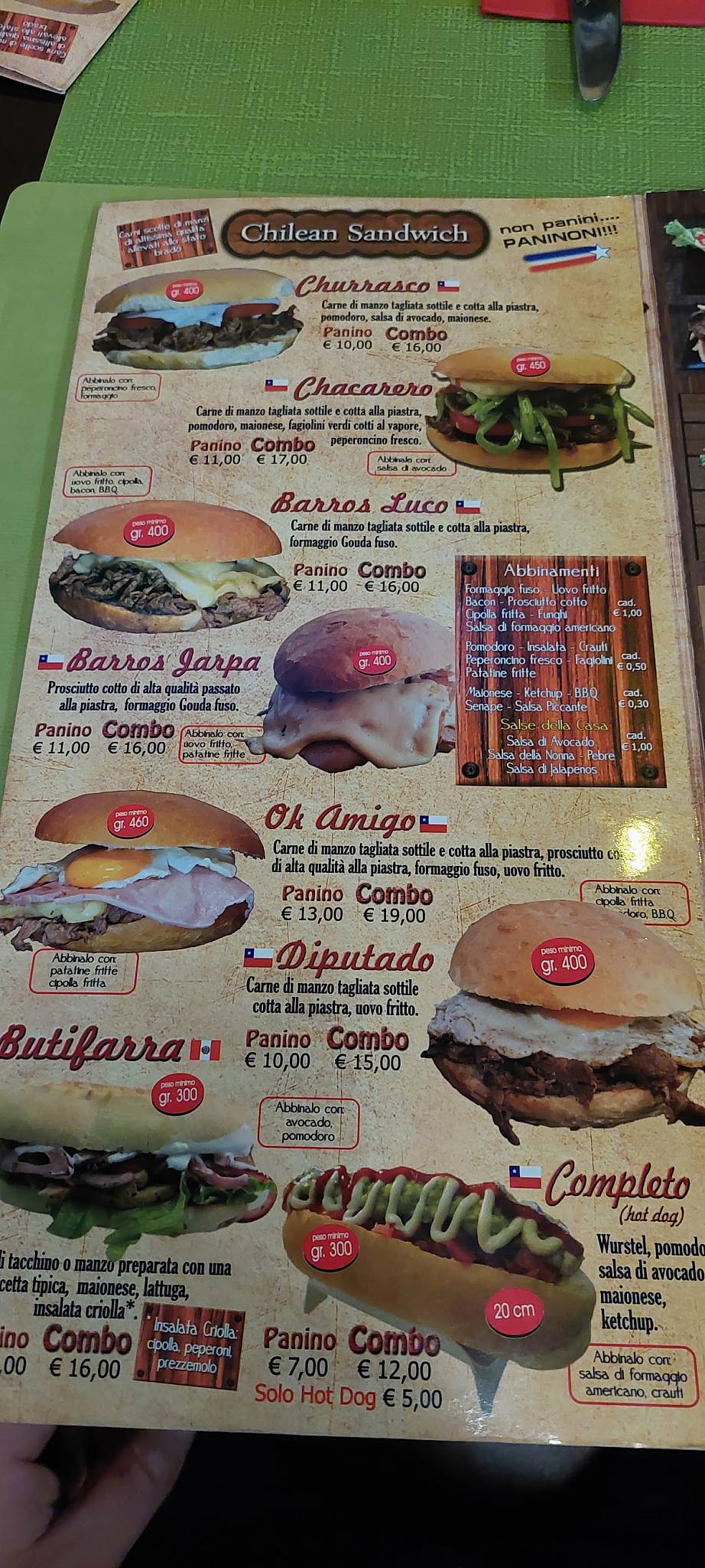 Menu di Ok Amigo 