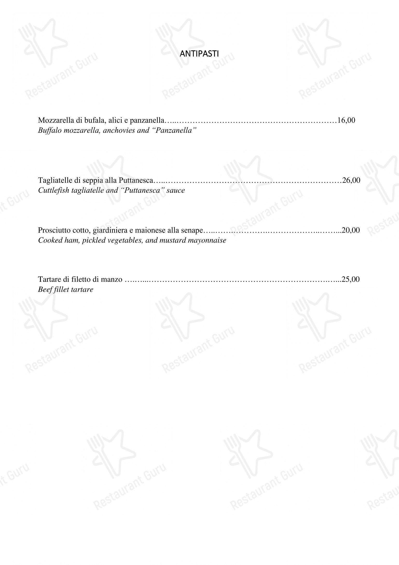 Moma in Roma - Menu