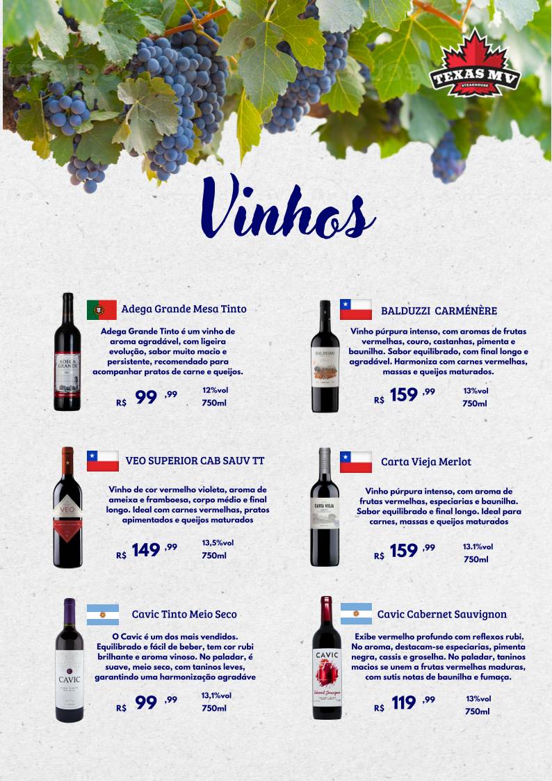 Restaurante Texas Monte Verde cardápio