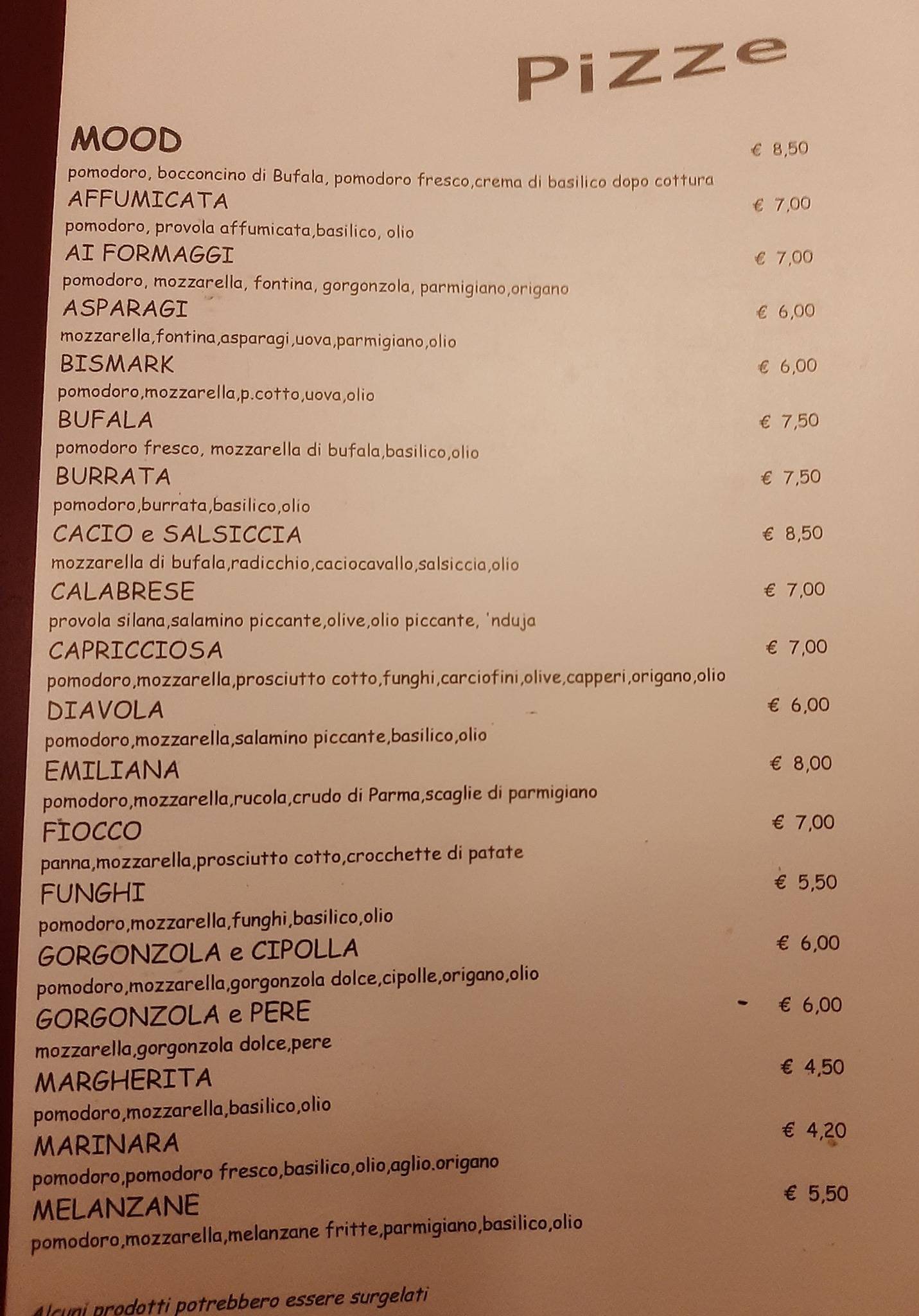 Menu di Mood 