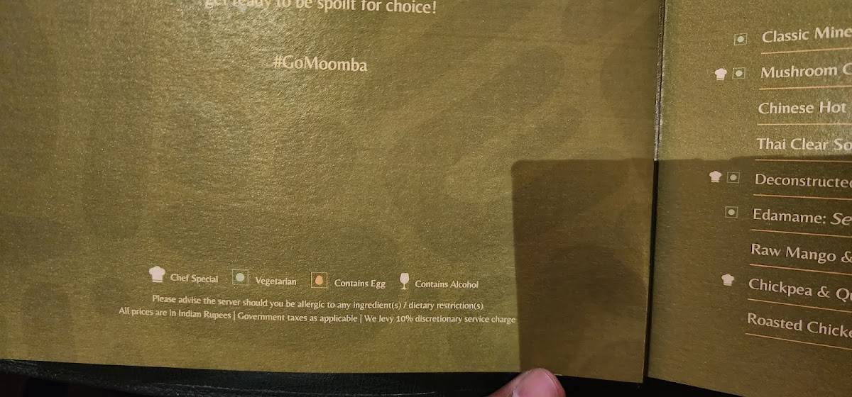 Moomba menu