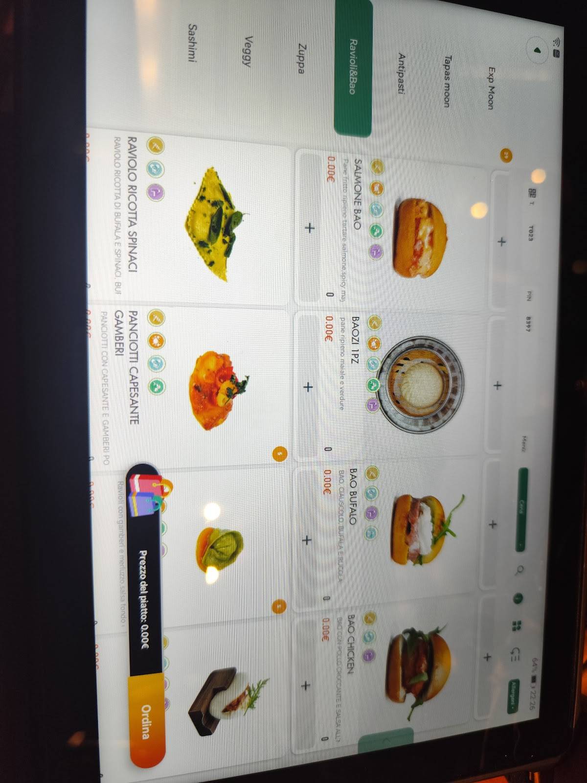 Menu di Ristorante Moon 