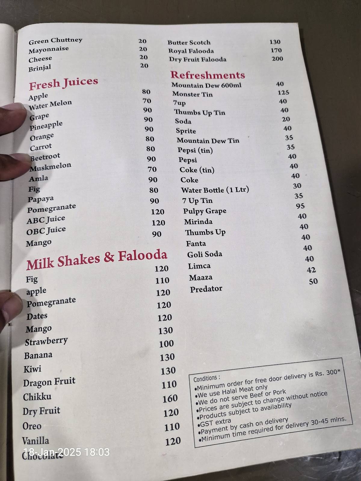 Moonlight Takeaway & Delivery menu