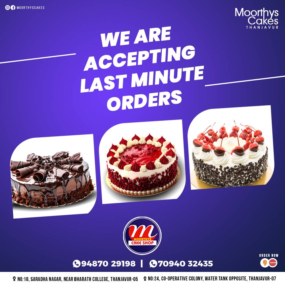 Moorthys Cake Shop menu