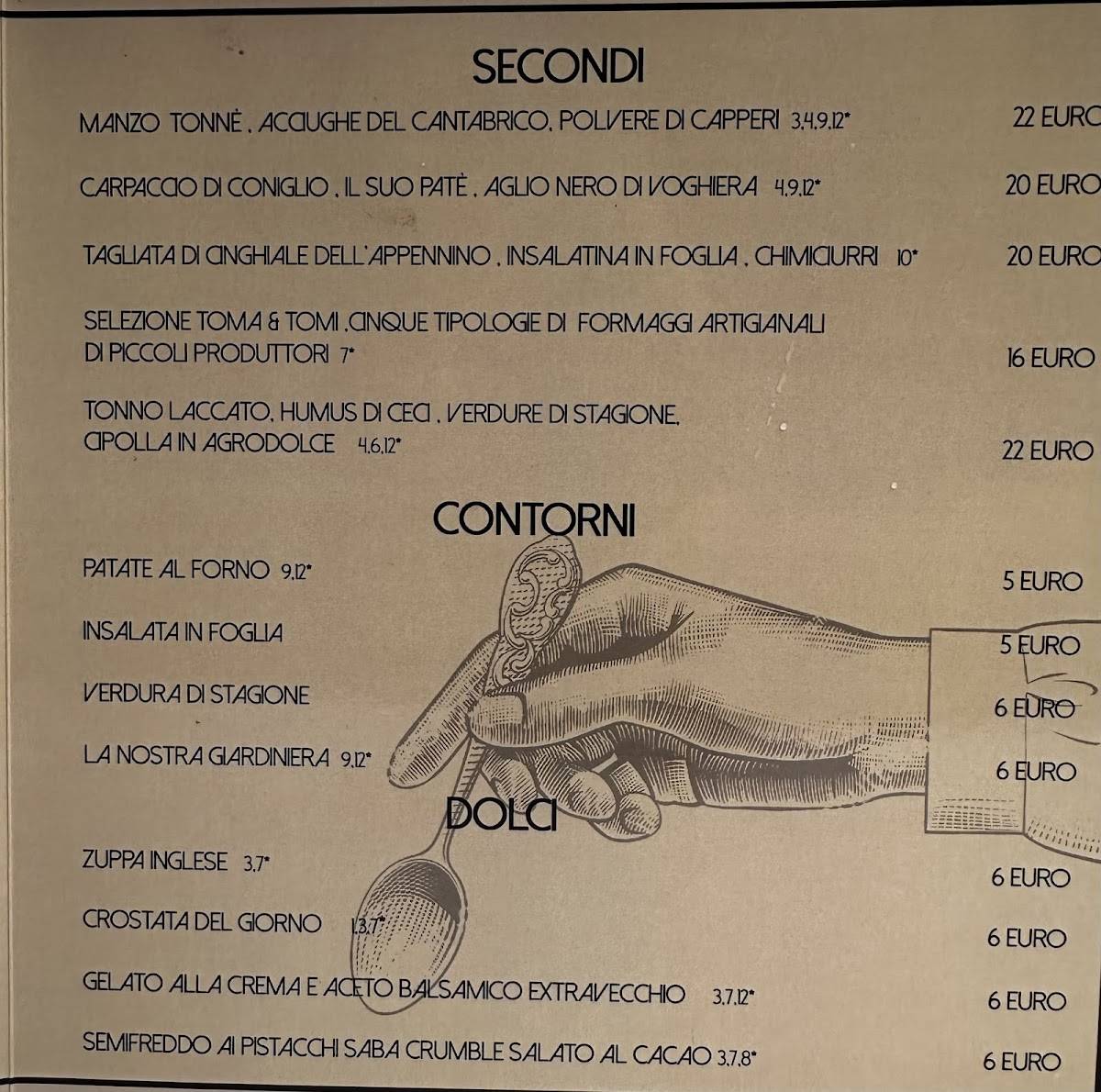 Menu di Moreali Modena 