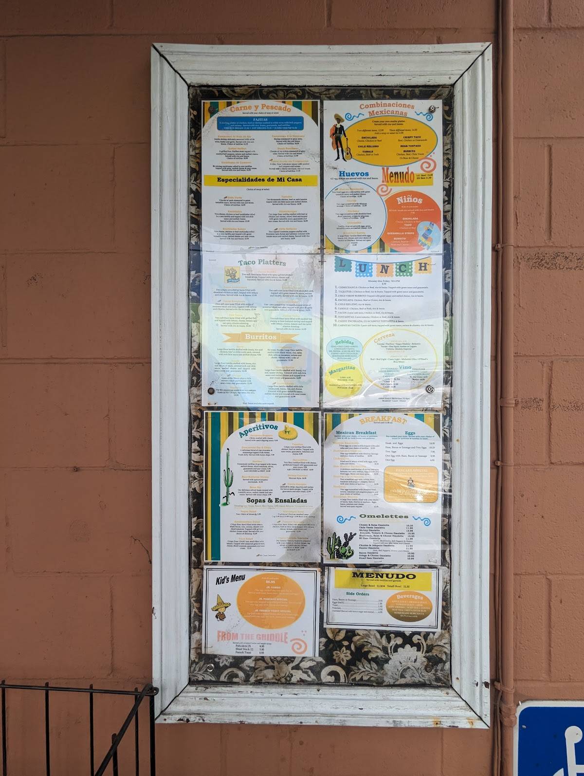 Menu at Mi Casa Restaurant, Morro Bay