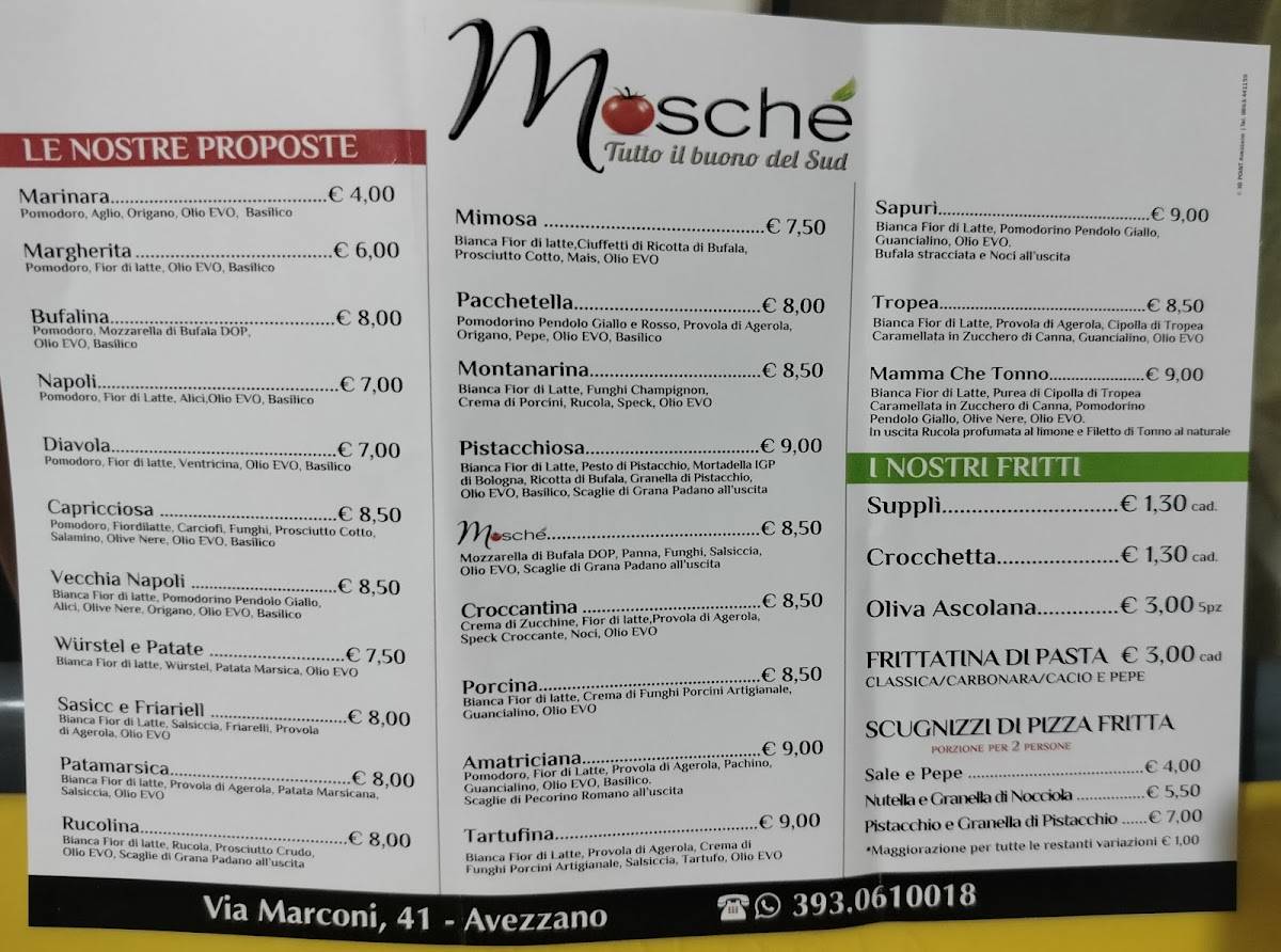 Menu di Moschè - Pizzeria Napoletana 