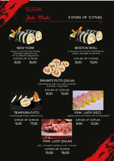 Menu de Moshi Sushi Wok & grill