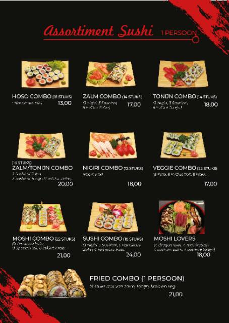 Menu de Moshi Sushi Wok & grill