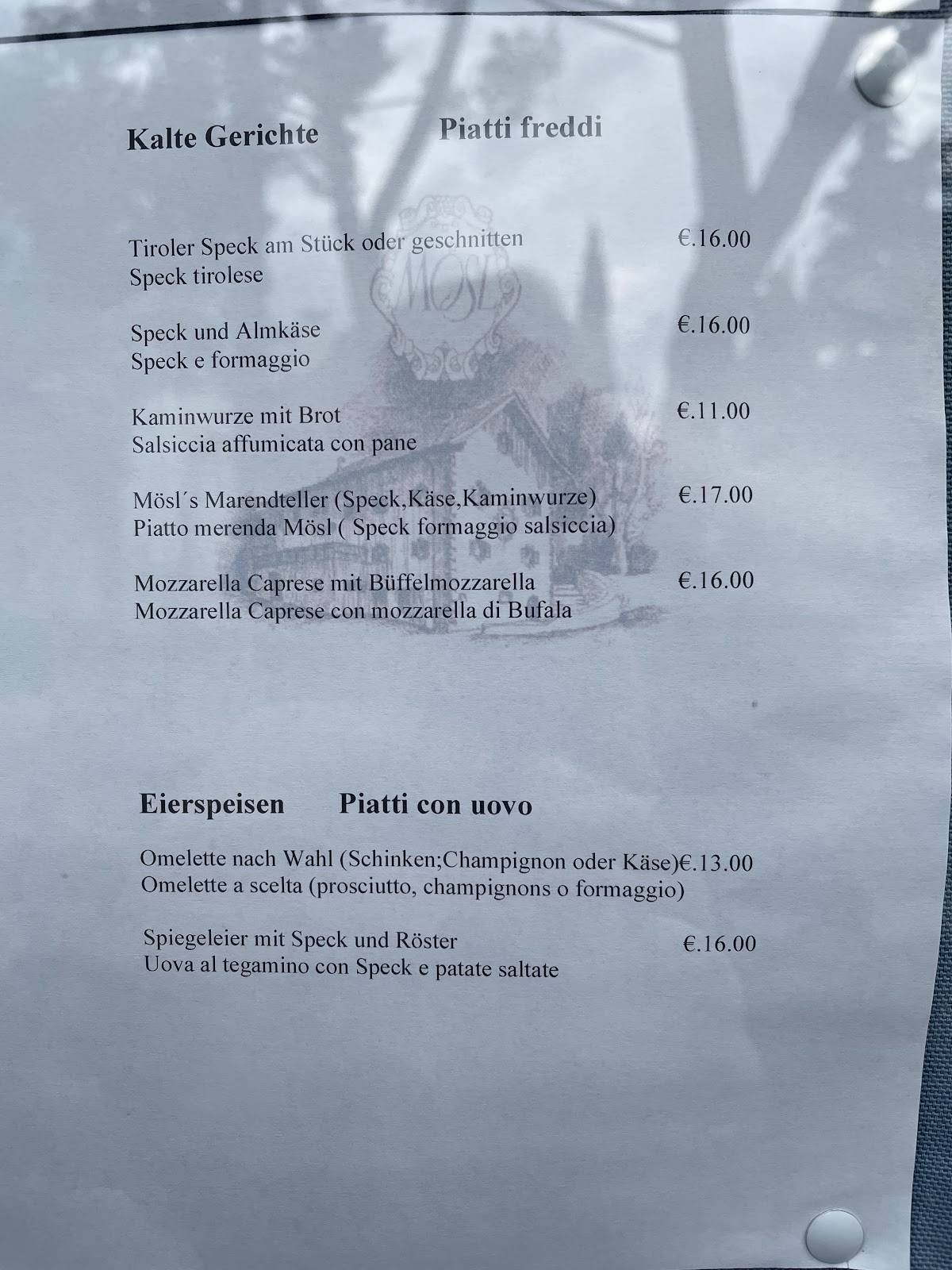 Menu di Mösl 