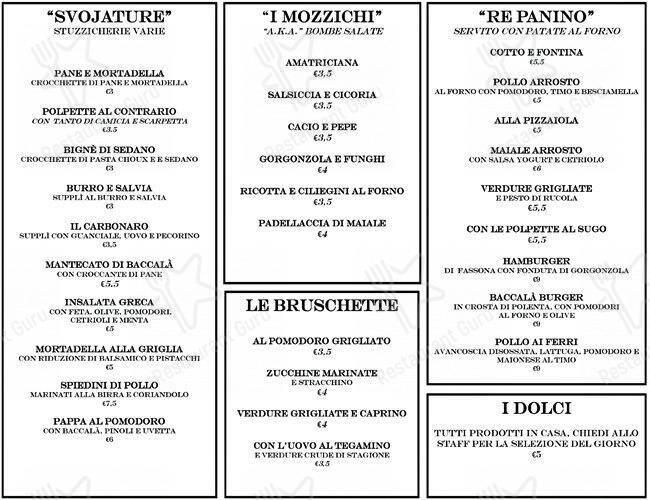 Menu di Mozzico 