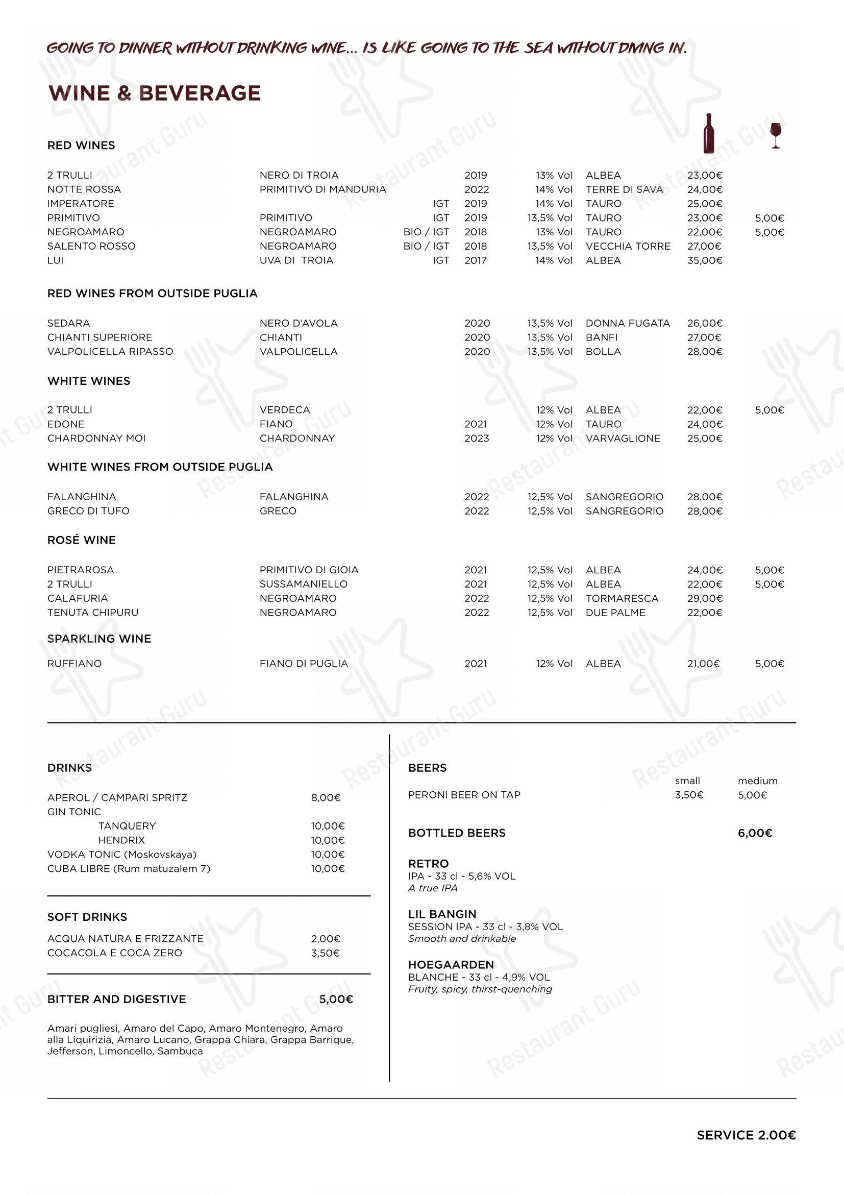 Menu di Mr. Bombetta - Menu