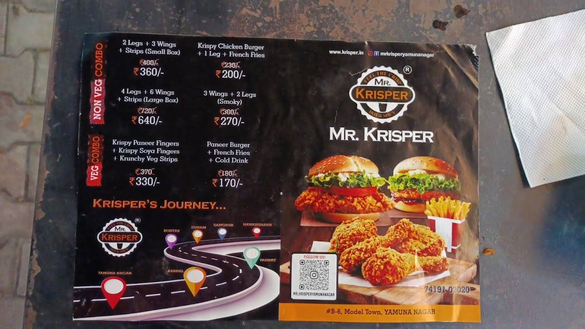 Mr Krisper Yamunanagar menu