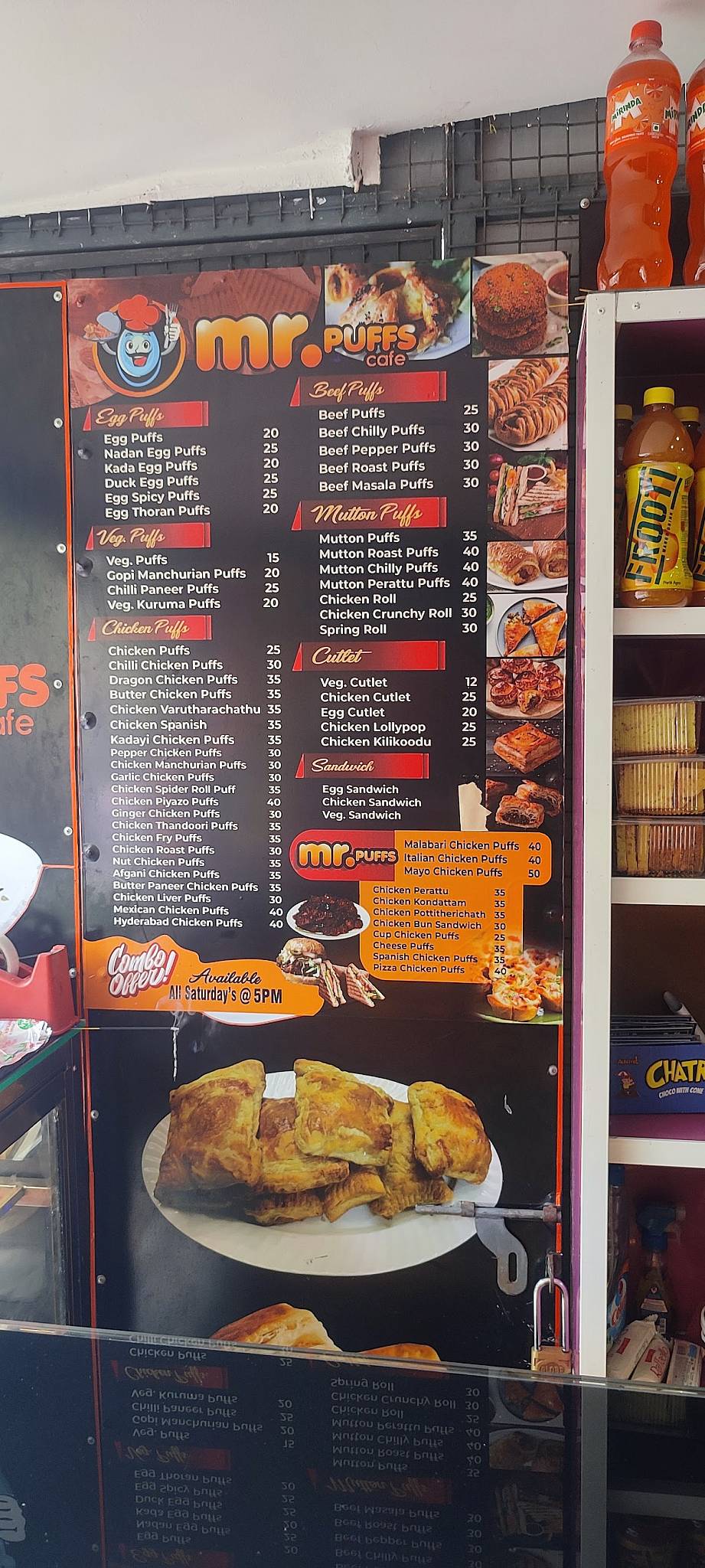 Mr.Puffs menu