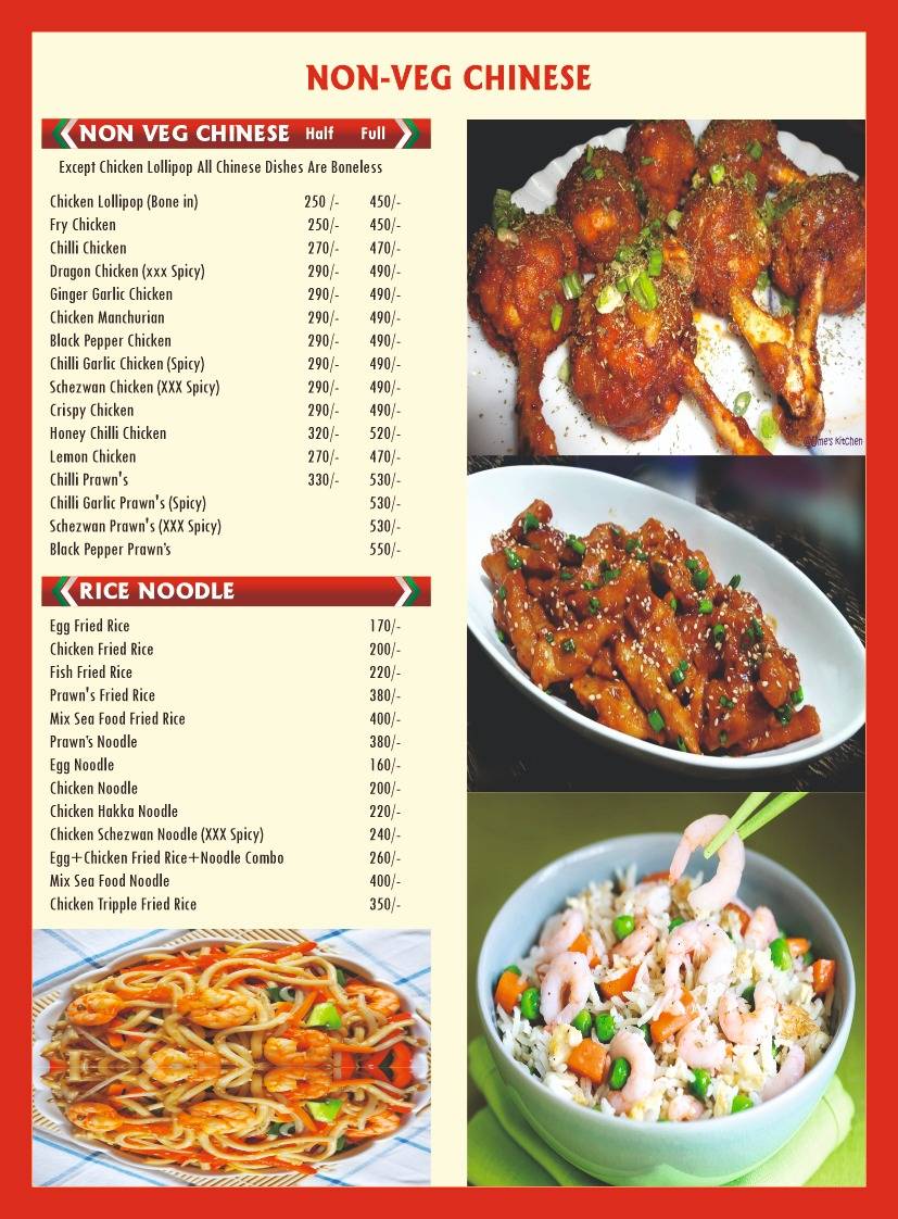 Mr. Singh's menu
