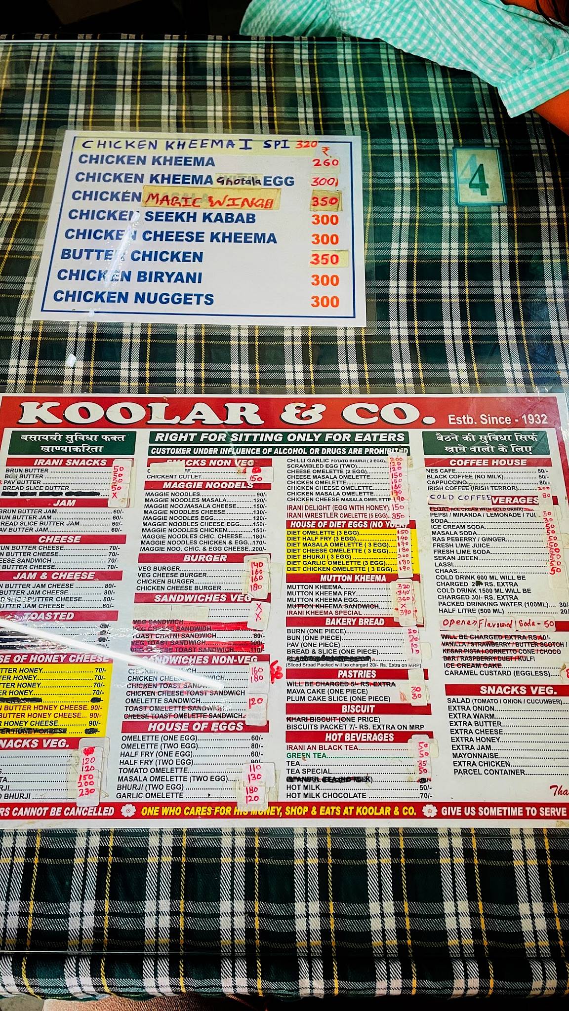 Koolar & Co menu