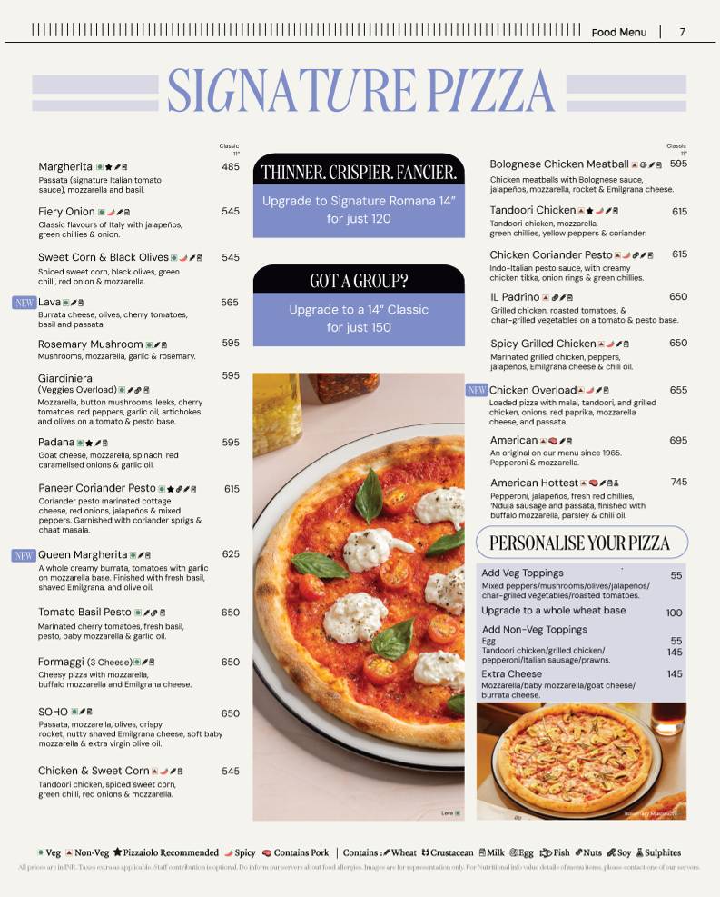 PizzaExpress menu
