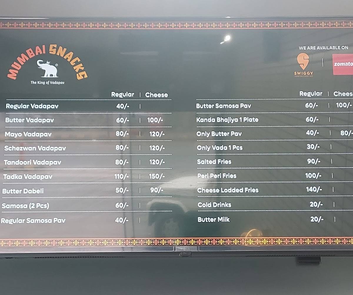 Mumbai Snacks Best vadapav in Rajkot menu