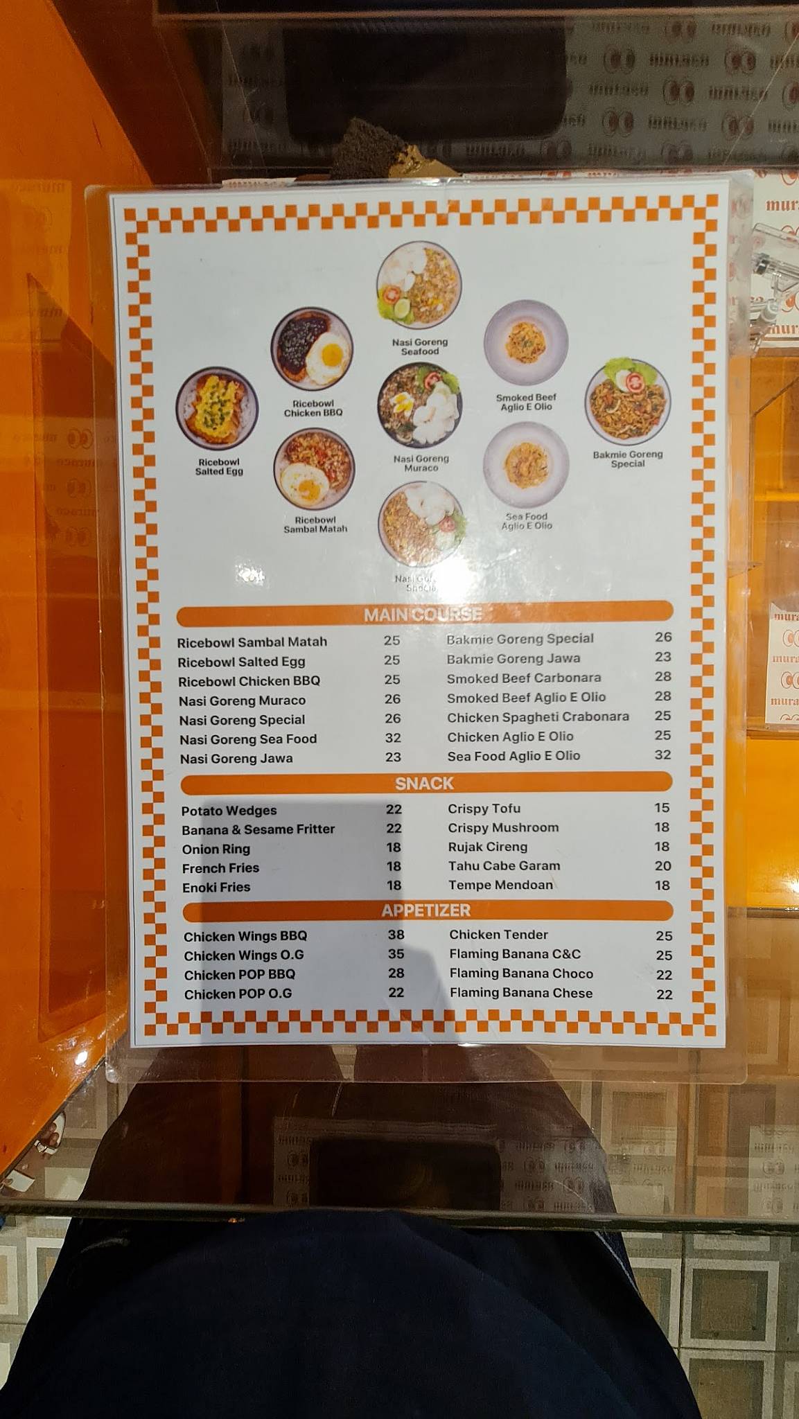 Menu at Muraco Headquarter cafe, Malang