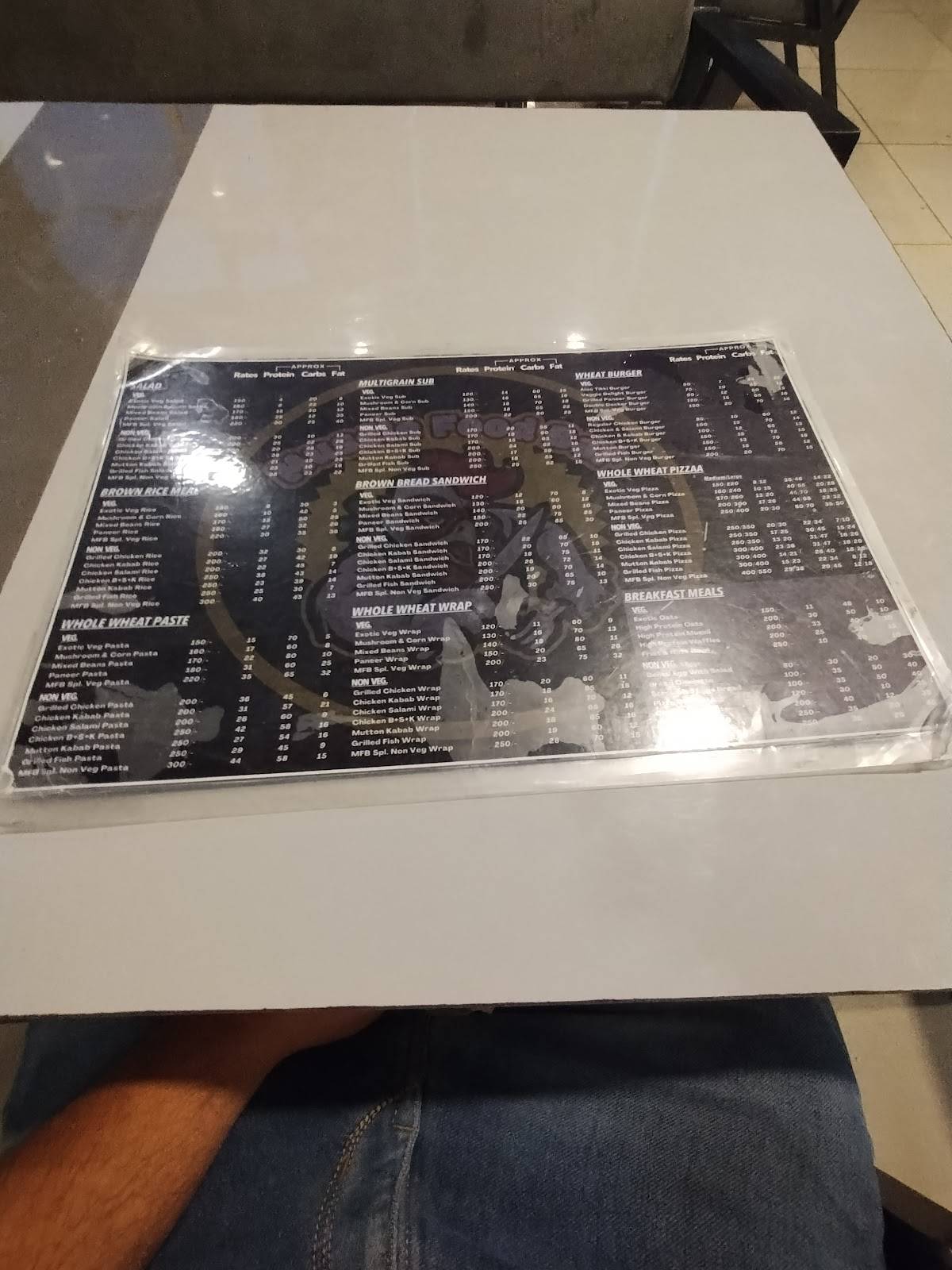 Muscle Food Bar menu