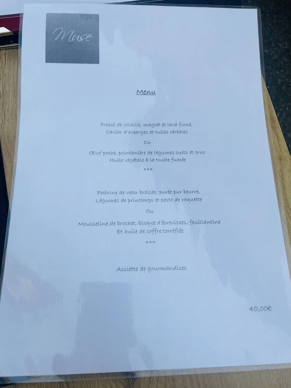 Menu de Muse Restaurant