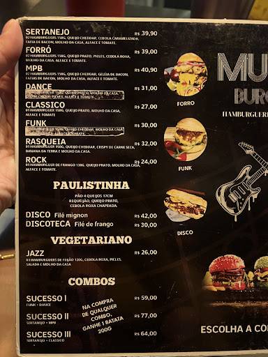 Music Burger cardápio