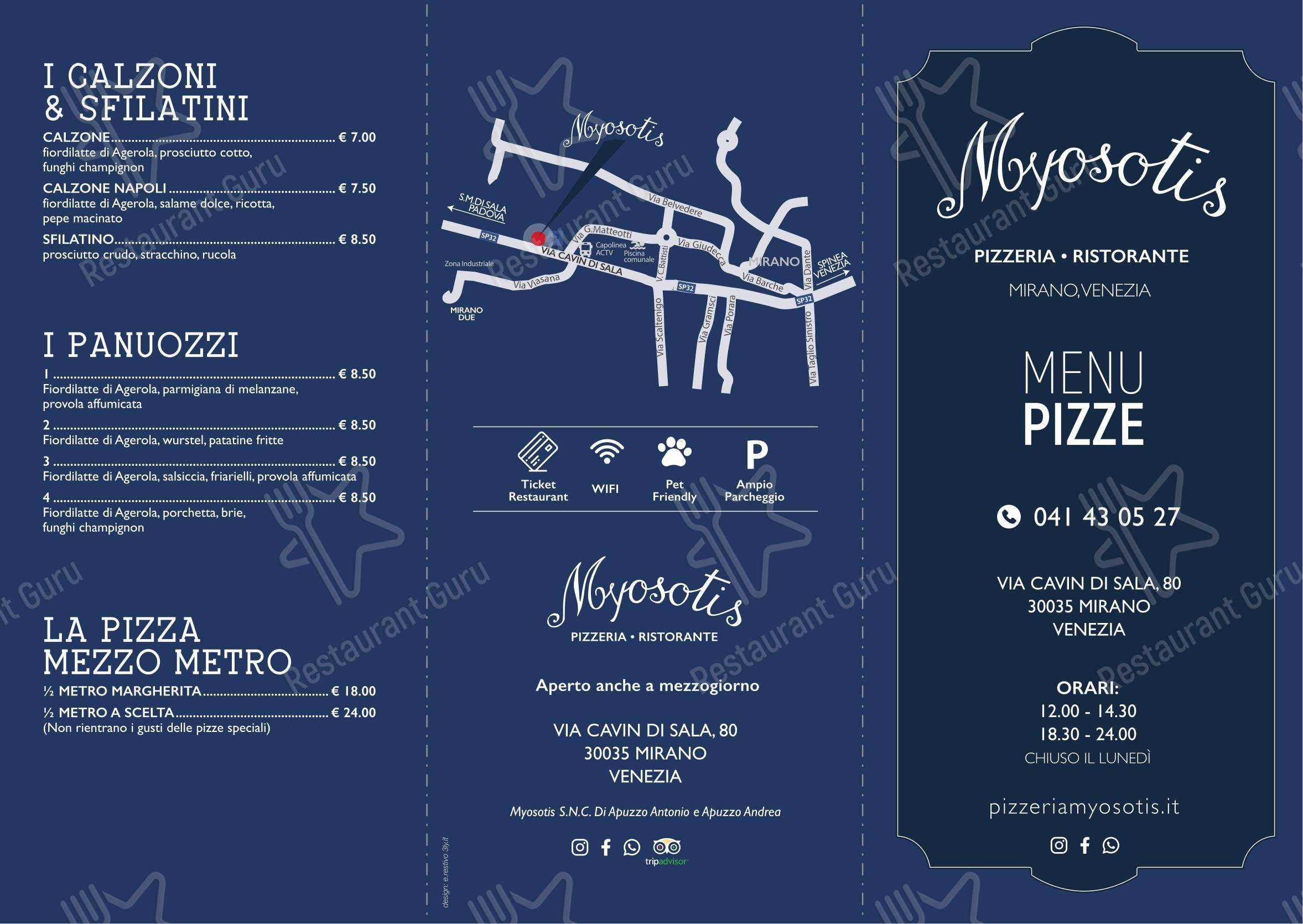 Menu di Myosotis - Menu