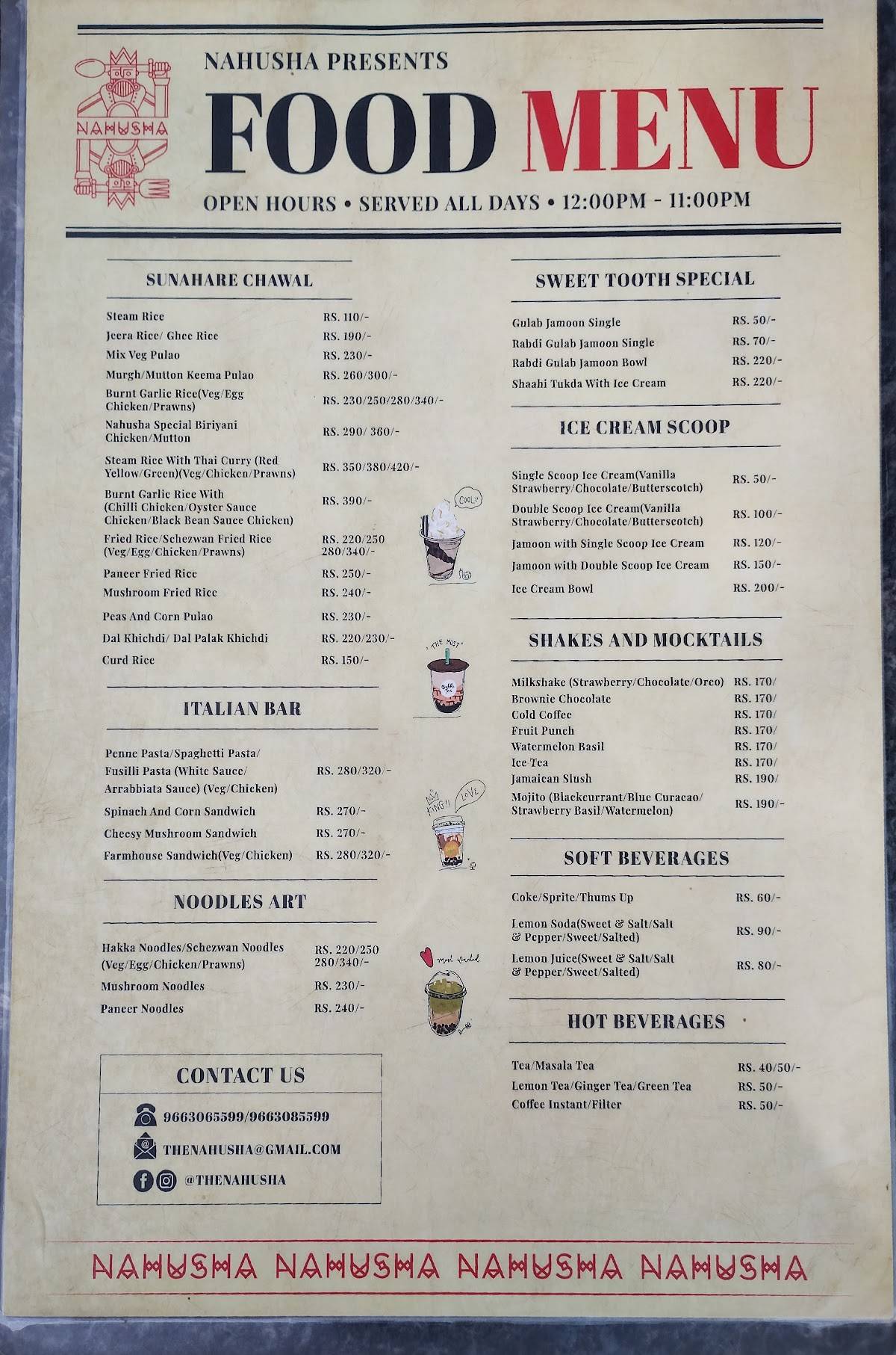 Nahusha menu