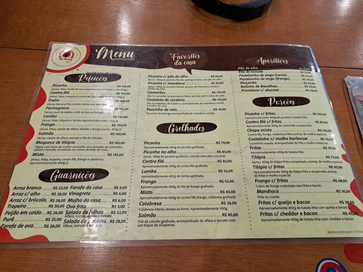 Na Brasa Grill cardápio