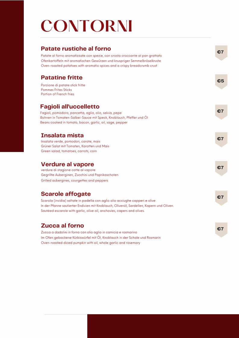 Menu di Ristorante Pizzeria Villa Cian 