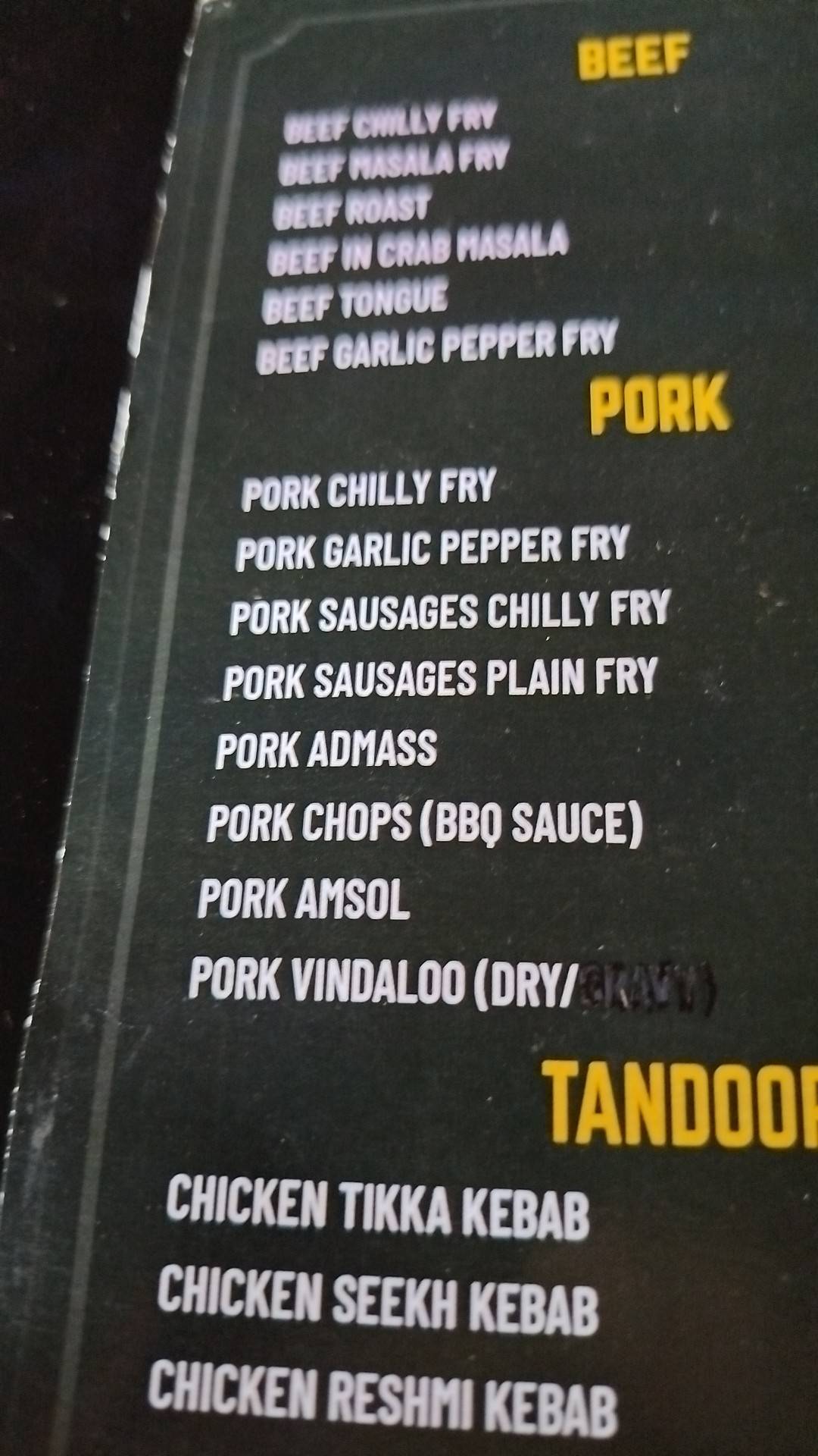 Alvares restaurant and bar menu