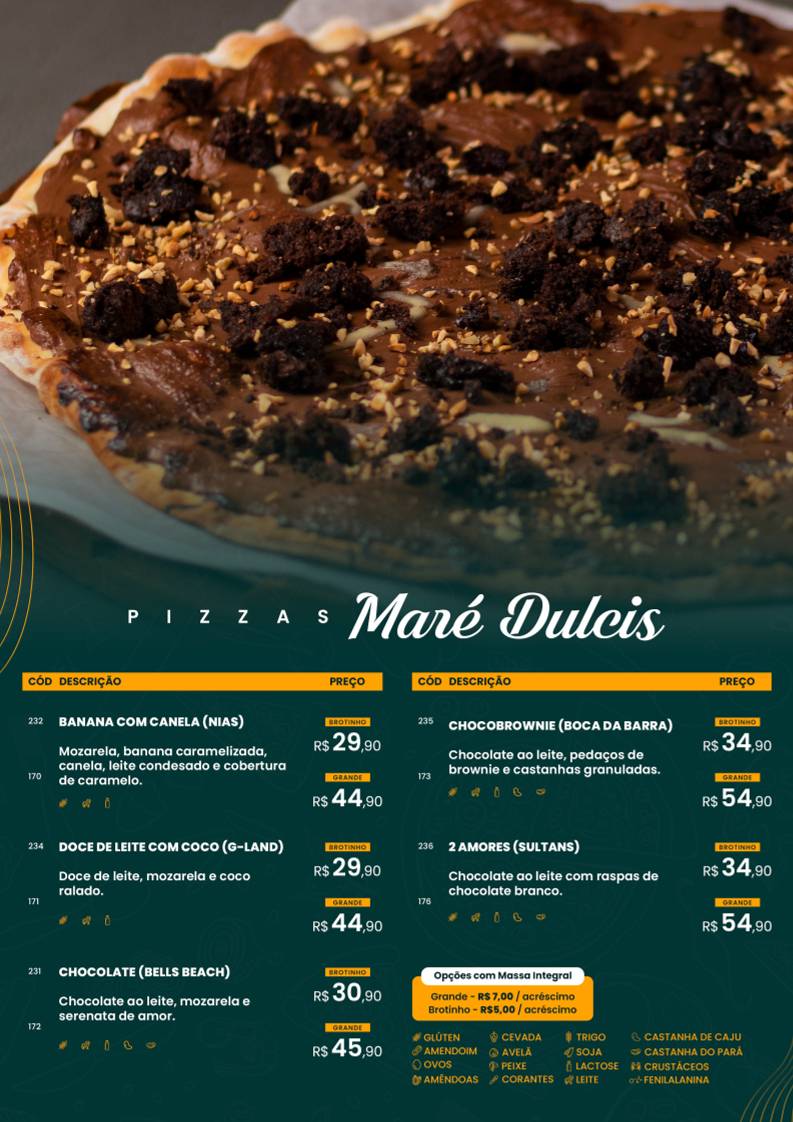 Nalu Pizzas Cocó cardápio