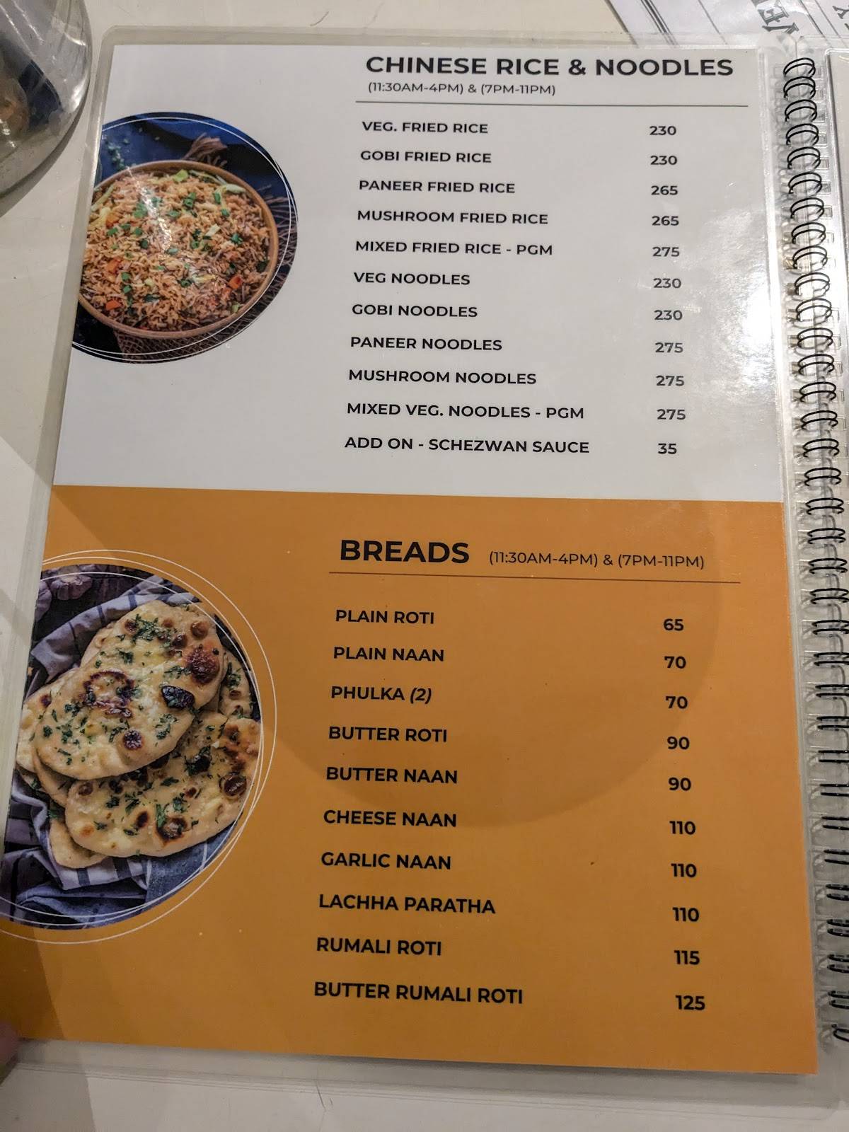 Namma Veedu Vasanta Bhavan menu