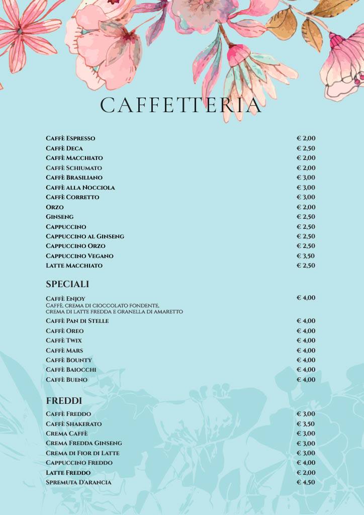 Menu di Enjoy Vomero 