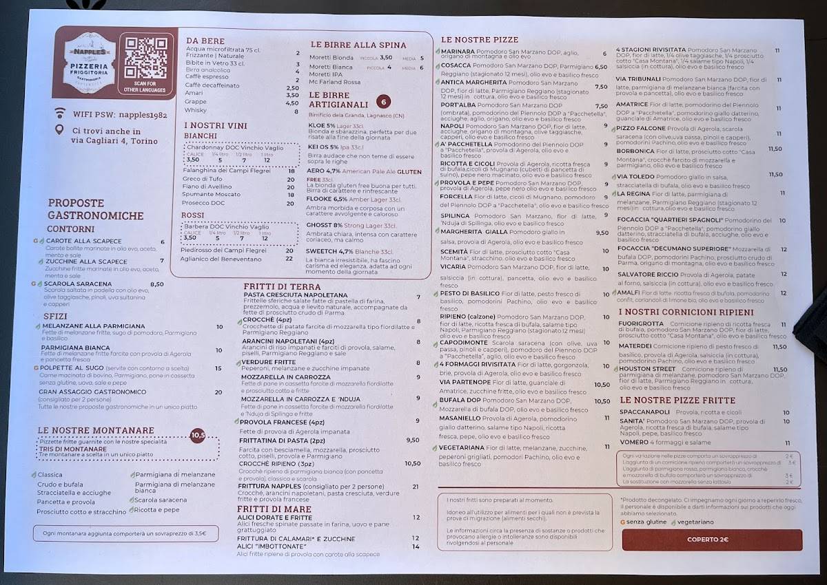 Menu di Napples (San Salvario) - Antica Pizzeria e Friggitoria Partenopea 