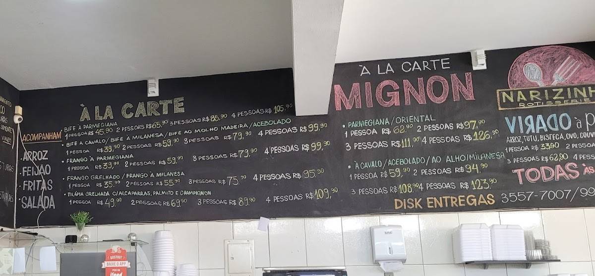 Narizinho Rotisserie cardápio